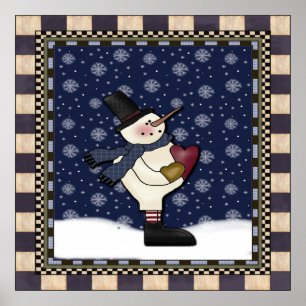Poster - Big Heart Snowman