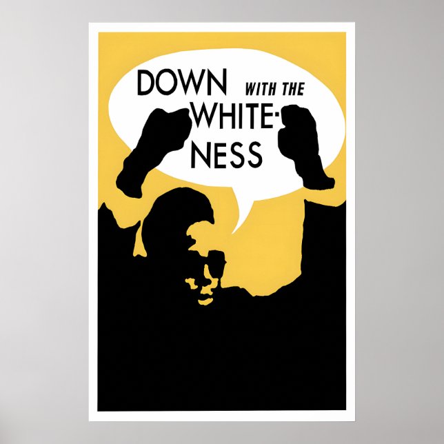 Poster Black Panther Down with the Whiteness! (Front)