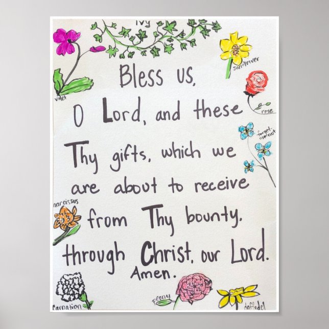 Poster - Blessing before meals (Front)