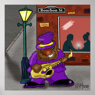 Poster "Blowin' on Bourbon" - by Kev Moore