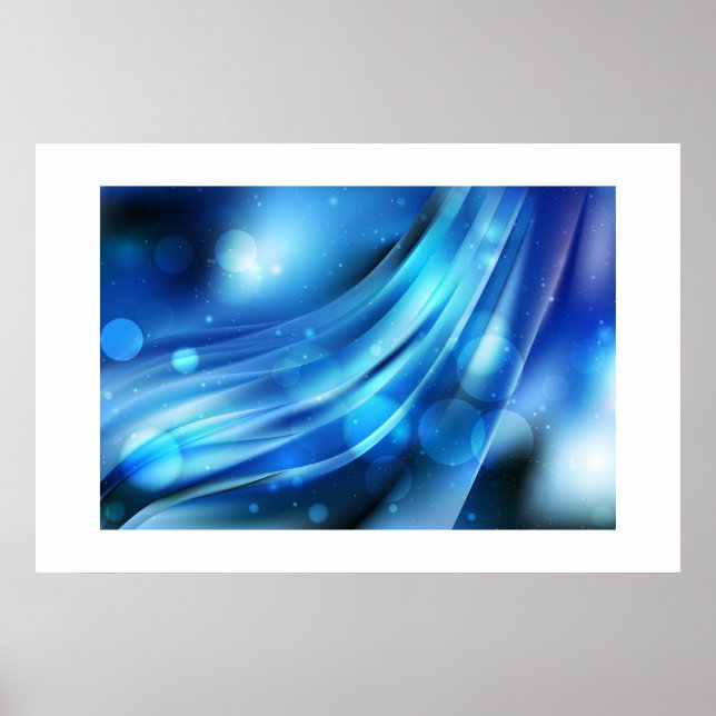 Poster-Blue Abstract Poster (Front)