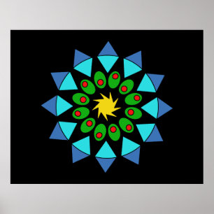 Poster - Blue and Green Mandala