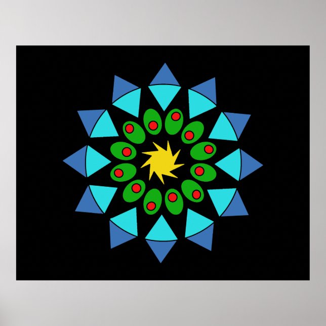 Poster - Blue and Green Mandala (Front)