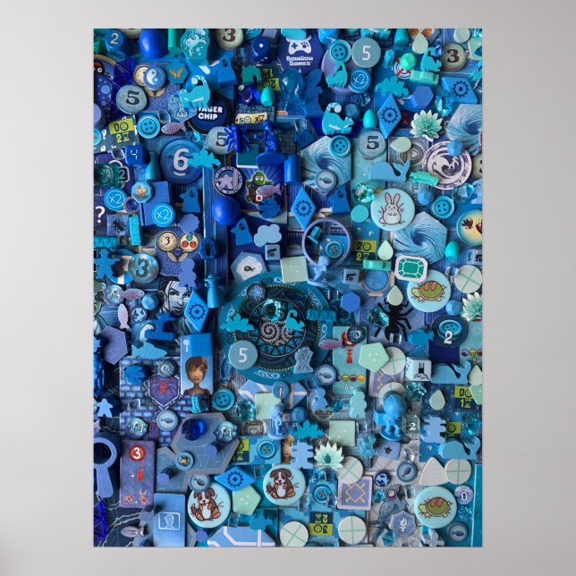 Poster: Blue Board Games Components Poster (Front)