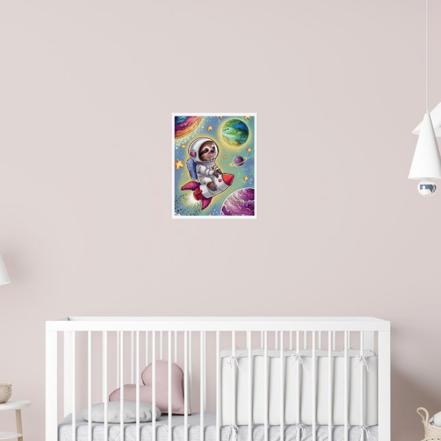 Poster Boho Lazy Illustration in Space (Nursery 2)