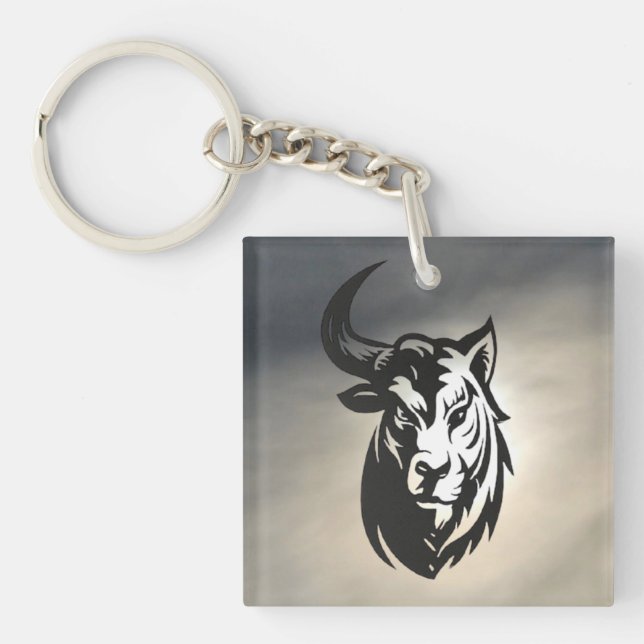 Poster brillant - half bull half tiger key ring (Front)