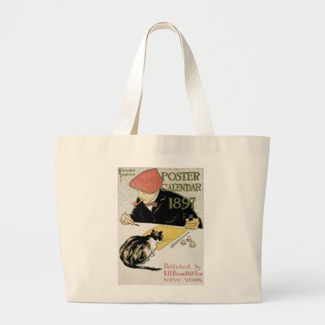 Poster Calendar 1897 Large Tote Bag (Front)