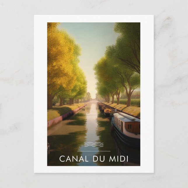 Poster Canal du Midi - France - illustration Postcard (Front)