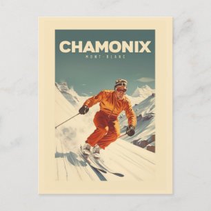 Poster Chamonix - France - Mont-blanc illustration Postcard