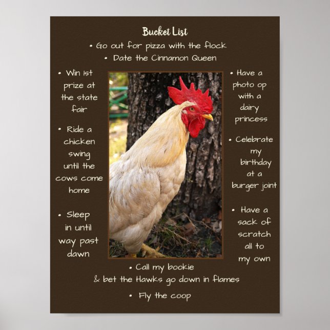 Poster-Chicken Bucket List Poster (Front)