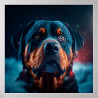 Poster chien rottweiler