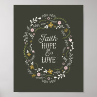 Poster Christian Faith Hope Love Bible Scripture