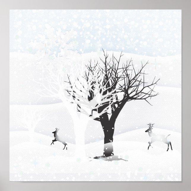 Poster  Christmas Snowy Fairy Tale. Fantasy Forest (Front)