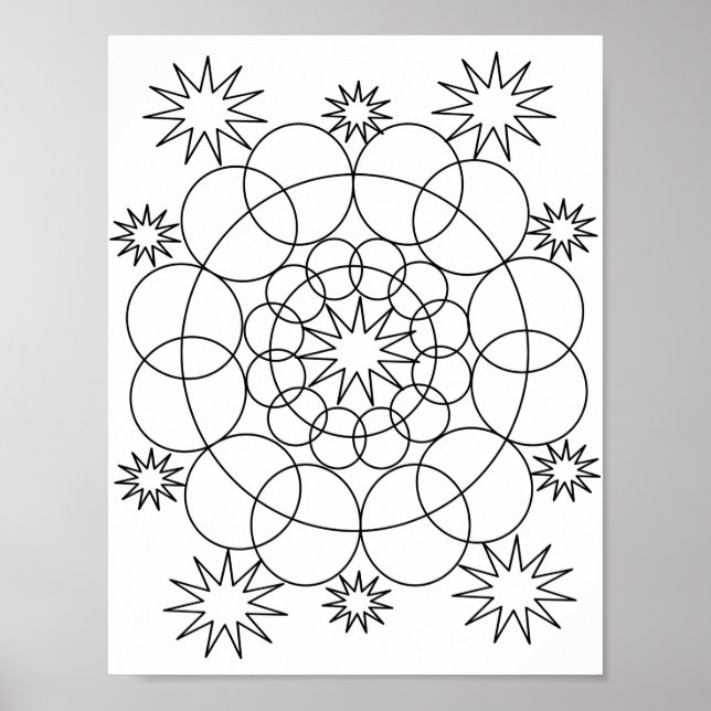Poster - Circles and Stars Mandala to Colour (Front)