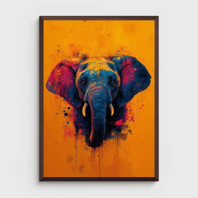 Poster Colourful Elephant Abstract Animal Wildlife (Creator Uploaded)