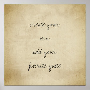 poster create your own distressed texture sepia