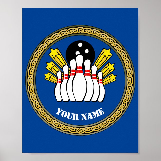 Poster - Custom Bowling - Add Name  (Front)
