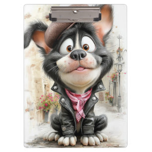 Poster Cute Rebel Puppy Dog Clipboard