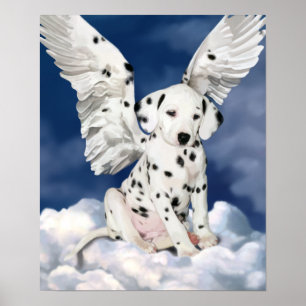 Poster Dalmatian angel puppy painting