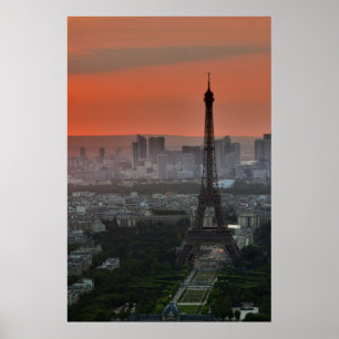 Poster - Dawn in Paris Eiffel Tower