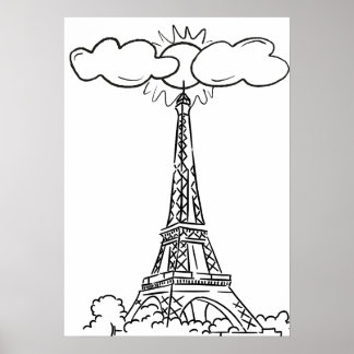 Poster Drawing of the Eiffel Tower