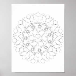 Poster - Elegant Mandala Pattern to Colour