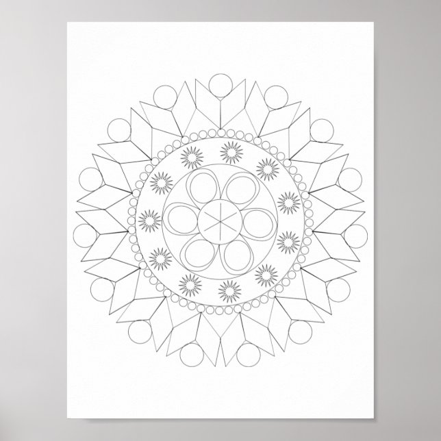 Poster - Elegant Mandala Pattern to Colour (Front)
