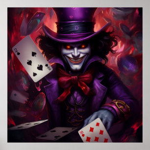 Poster Enigmatic Card Game with the Joker