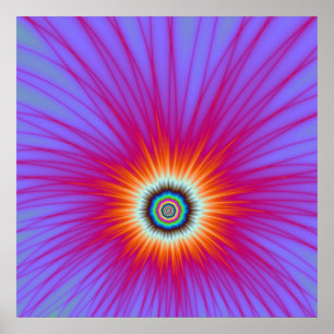 Poster Explosion in Pink Blue and Red