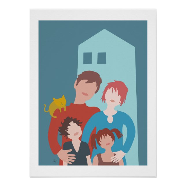 poster family and cat (Front)