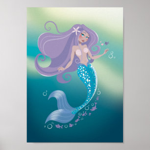 Poster Fashion Illustration Sea Mermaid Fairy Tail