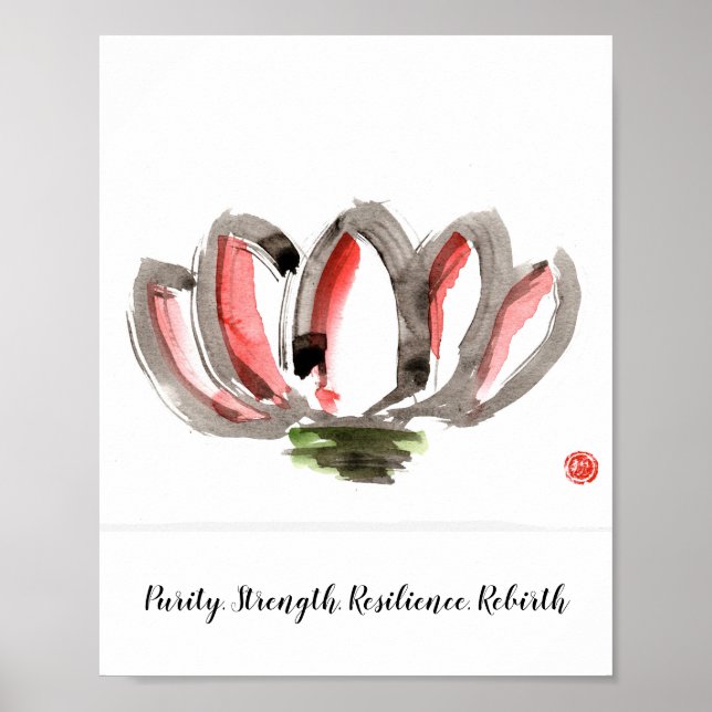 Poster featuring a stylised lotus blossom (Front)