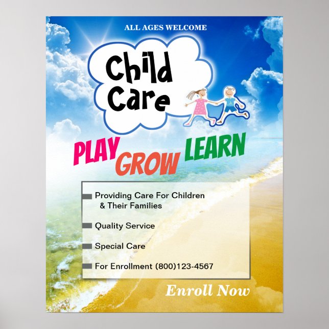 Poster for Daycare Child Baby Care  (Front)
