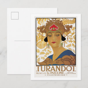 Poster for Giacomo Puccini's opera 'Turandot' 1926 Postcard
