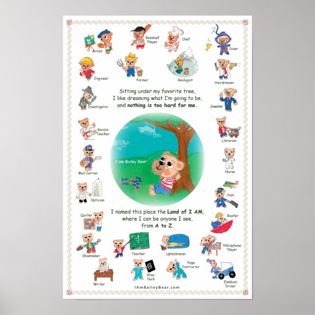 Poster for Kids - Bailey Bear in the Land of I AM (Front)