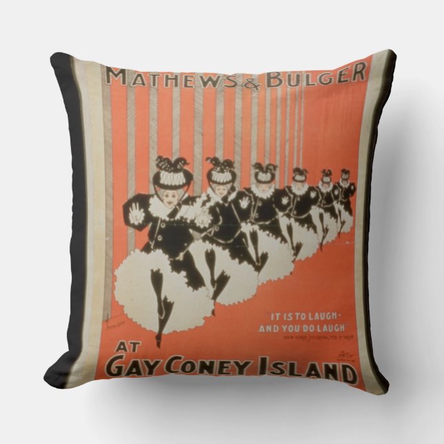 Poster for 'Mathews & Bulger' at Gay Coney Island Cushion (Front)