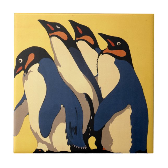 Poster For Subway Transportation To The London Zoo Ceramic Tile (Front)