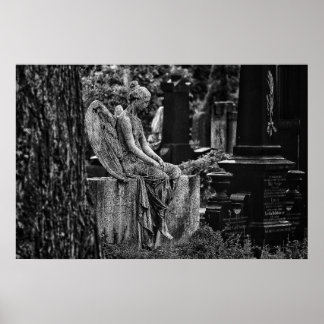 Póster Fotografía en blanco negro Poster de ángele