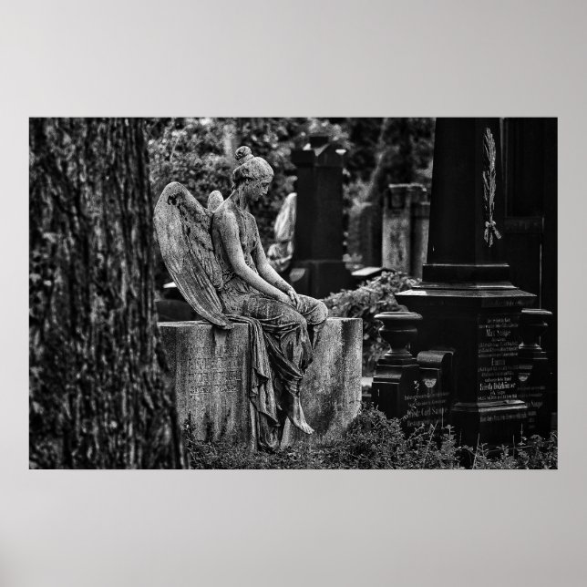 Póster Fotografía en blanco negro Poster de ángele (Front)