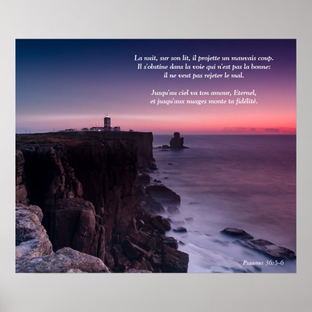Poster  (French Language) Purple Rock Psalm 36 (Front)