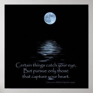POSTER, Full Moon and Native American saying Poster