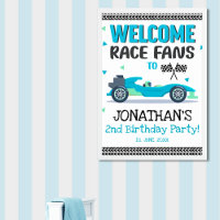 Póster Fun 2nd Birthday Race Car Driver