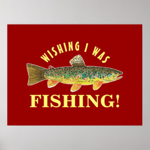 Poster Funny Fly Fishing Trout Picture