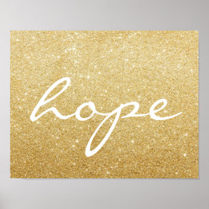 Poster - Gold Glitter hope