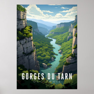 Poster Gorges du Tarn - France - illustration