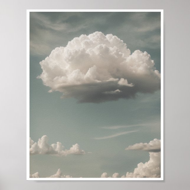 Poster Green Cloud Wall Art Room Decor  (Front)
