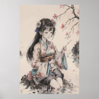 Poster Guisha - Traditional Chinese Art