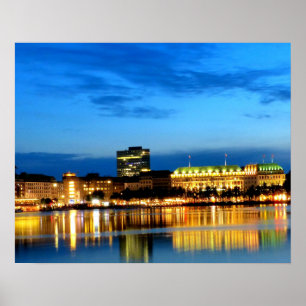 Poster Hamburg Harbour Hafen Deutschland Alster