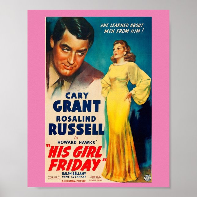 Poster His Girl Friday-Cary Grant Rosalind Russell (Front)