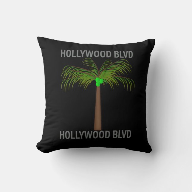Poster Hollywood Blvd. Throw Pillow (Front)